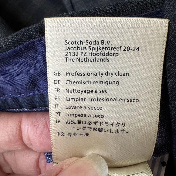 Scotch & Soda Amsterdam Couture Plaid Cuffed Pants 30x27 Wool Blend - Picture 11 of 15